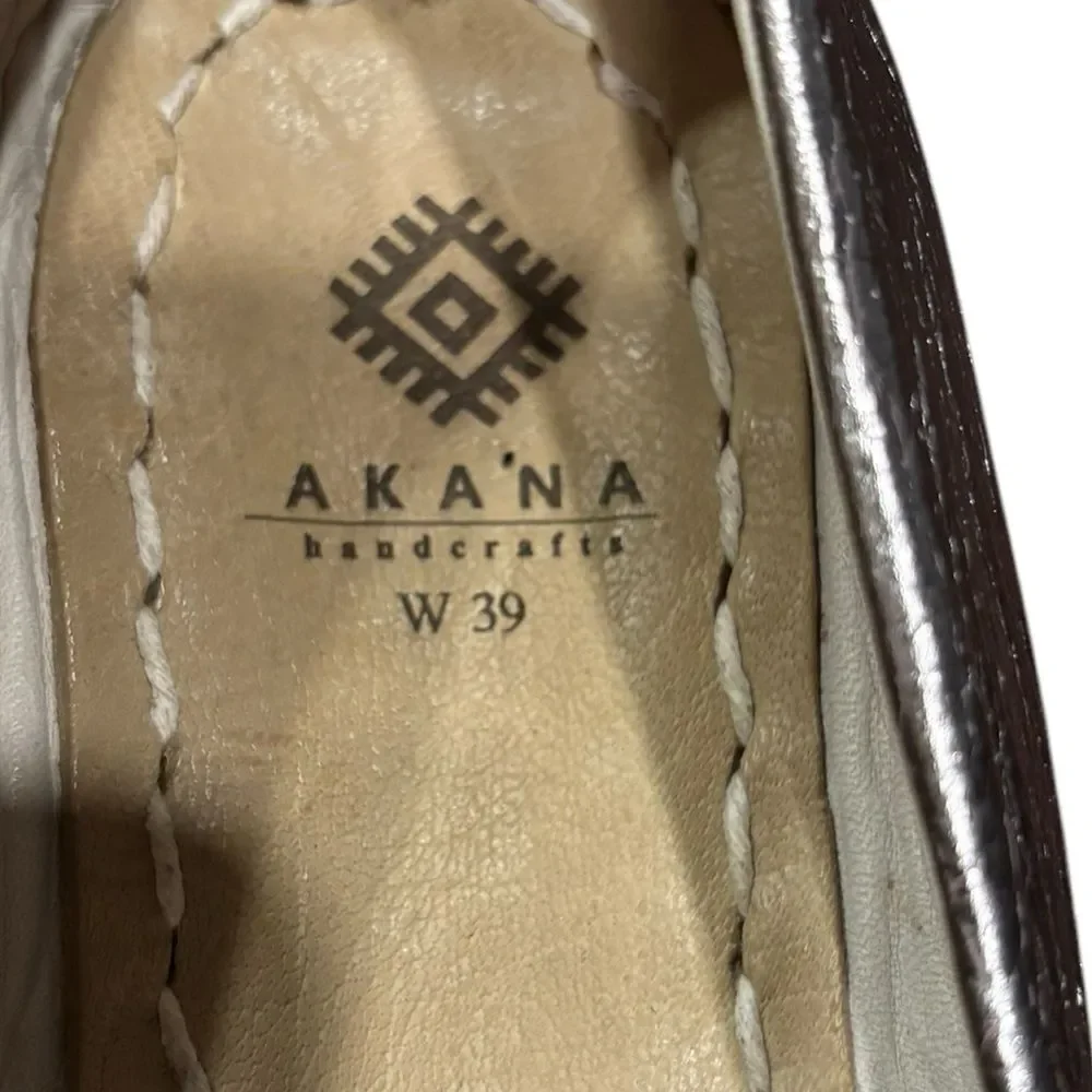AKANA handcrafts leather flats W 39 shoes loafers - Picture 7 of 7